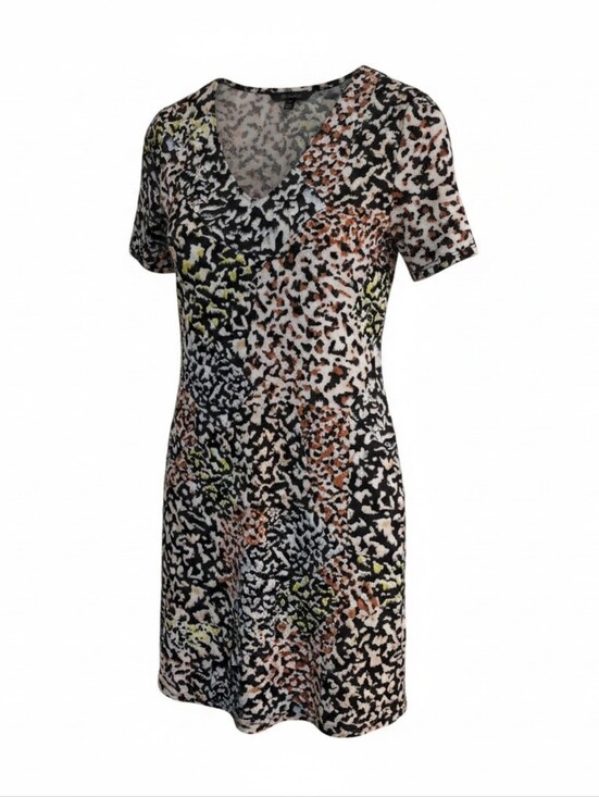 Christian Siriano Dresses & Skirts - Christian Siriano - Multicolored Animal Print Short-sleeve V-neck Shift Dress